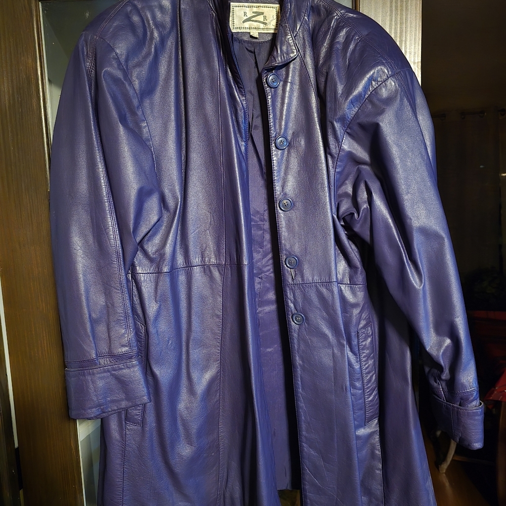 Women's Purple leather coat